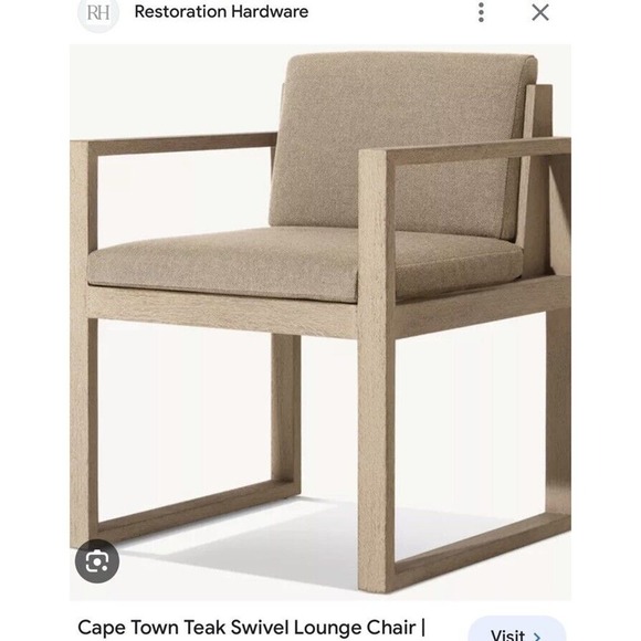 Restoration Hardware Cape Town Side Chair Outdoor Cover Sand New In Package - Picture 5 of 5